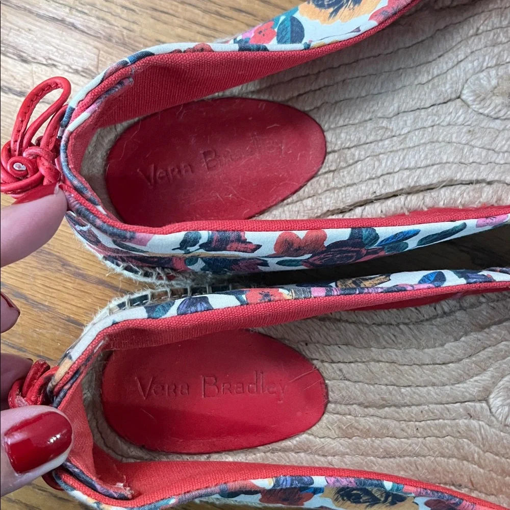 Vera Bradley Lace-Back Espadrilles Havana Rose Floral Size 10